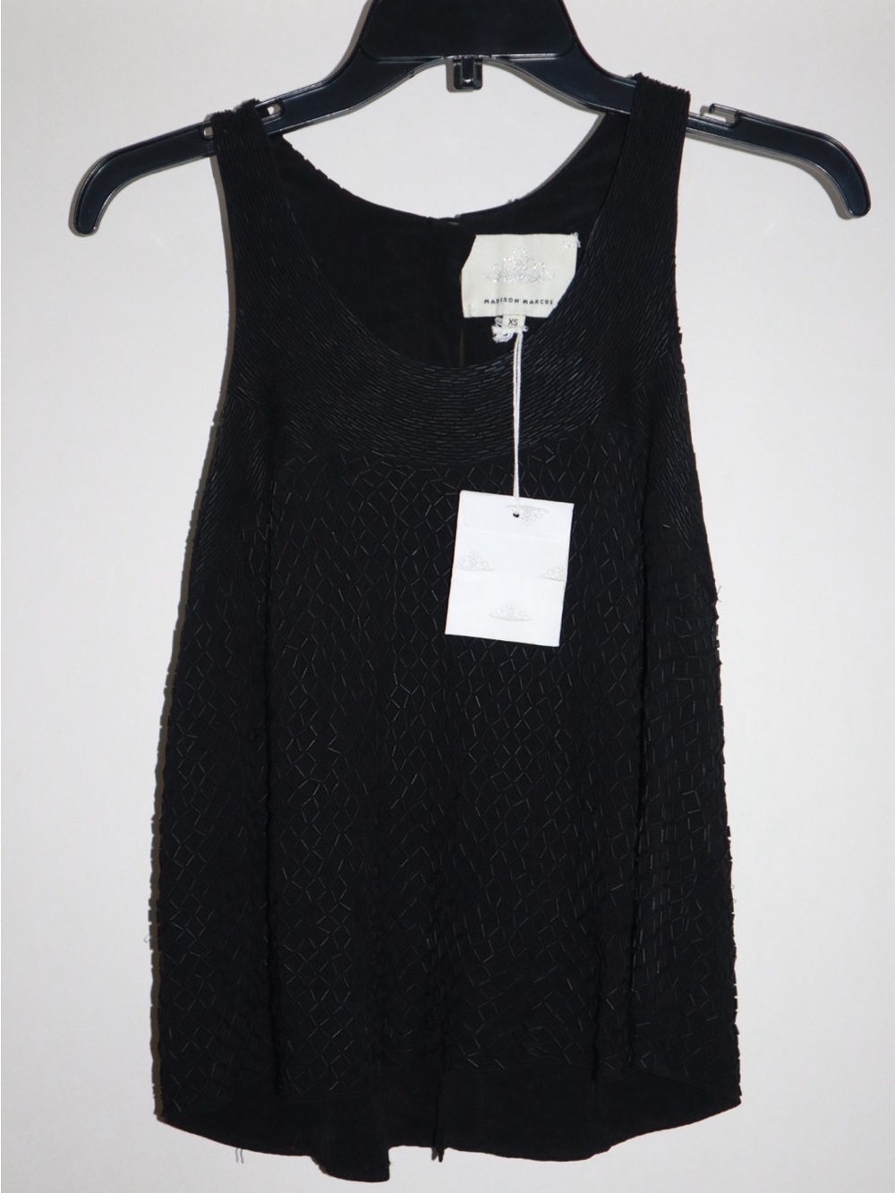 Madison Marcus Black Beaded Sleeveless Tank Top